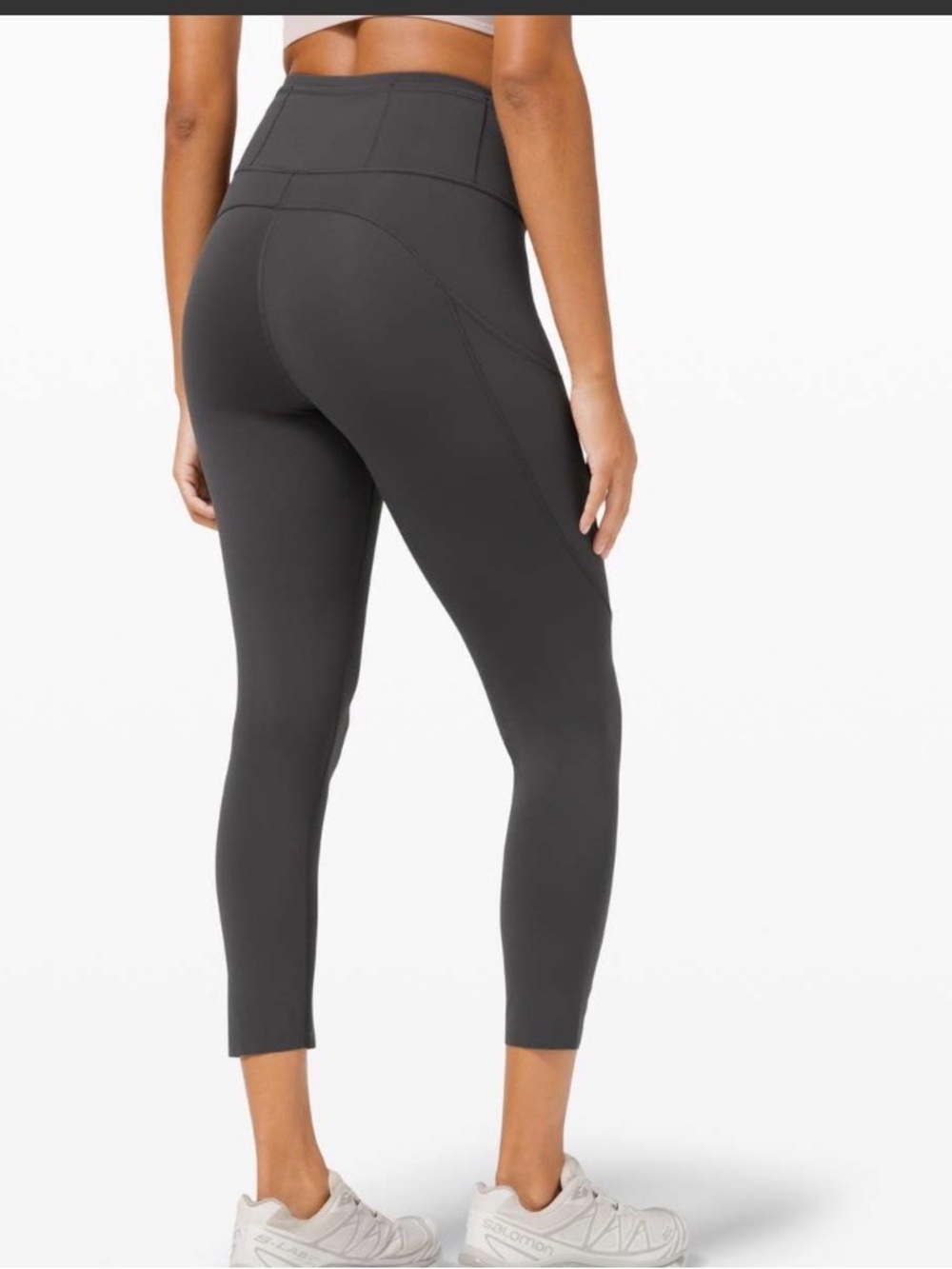 Lululemon Fast and Free High-Rise Crop II 23" Non-Reflective Sz 8 Graphite Grey